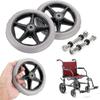 2pcs Of 6 Inch Rubber Wheel Replacement Wheelchair Front Wheels Rollator Walker Anti-slip Replacement Casters Grey
