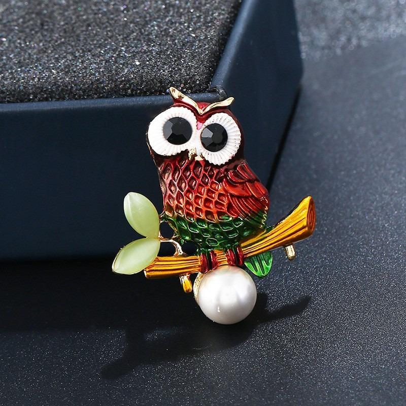 Retro Creative Owl Brooch Cute Kawaii Animal Pin Korean Style Personalized Jewelry Accessories Fashion Party Creative Trend Gift