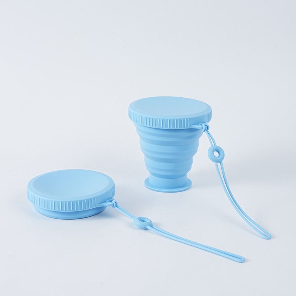 New 220ML Silicone Folding Cup Portable Heat Resistant Travel Water Cup With Lid Food Grade Mouthwash Cups Travel Use