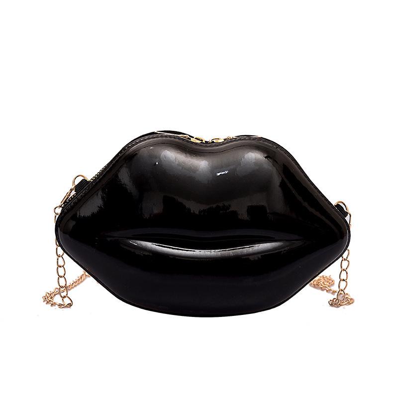 2024 Fashionable Women's Versatile Structured Chain Shoulder Crossbody Bag - Lip Design