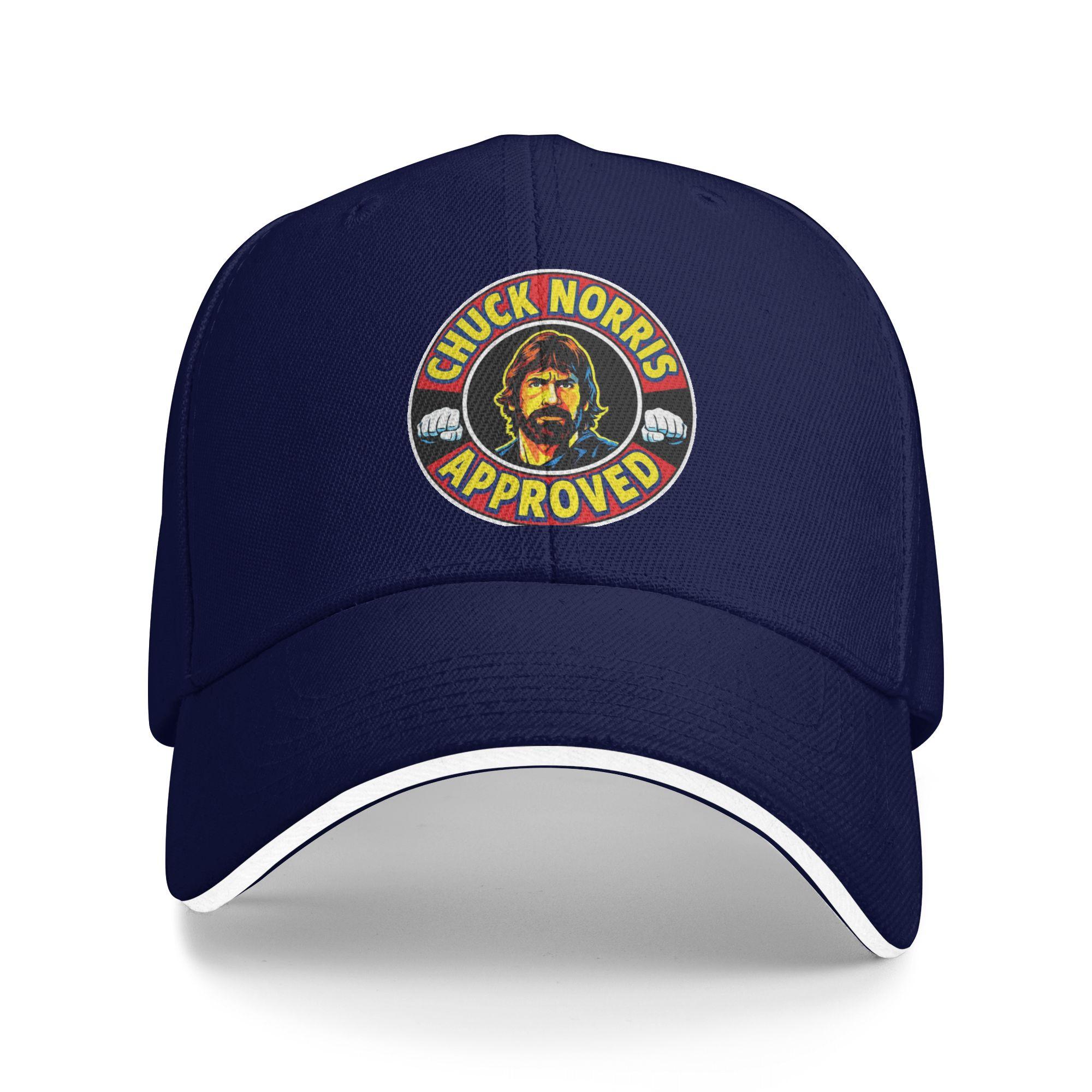 

Chuck Norris Approved Baseball Caps Hip Hop Sandwich Hats Unisex Style Adjustable Dad Hat Outdoor One Size темно-синього кольору