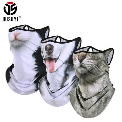 Maska na twarz szalik z nadrukiem zwierzęcym 3D oddychająca bandana na ucho dla mężczyzn na wędrówki, wędkarstwo, wiatroodporna, ochrona przed słońcem, getry na szyję, lato