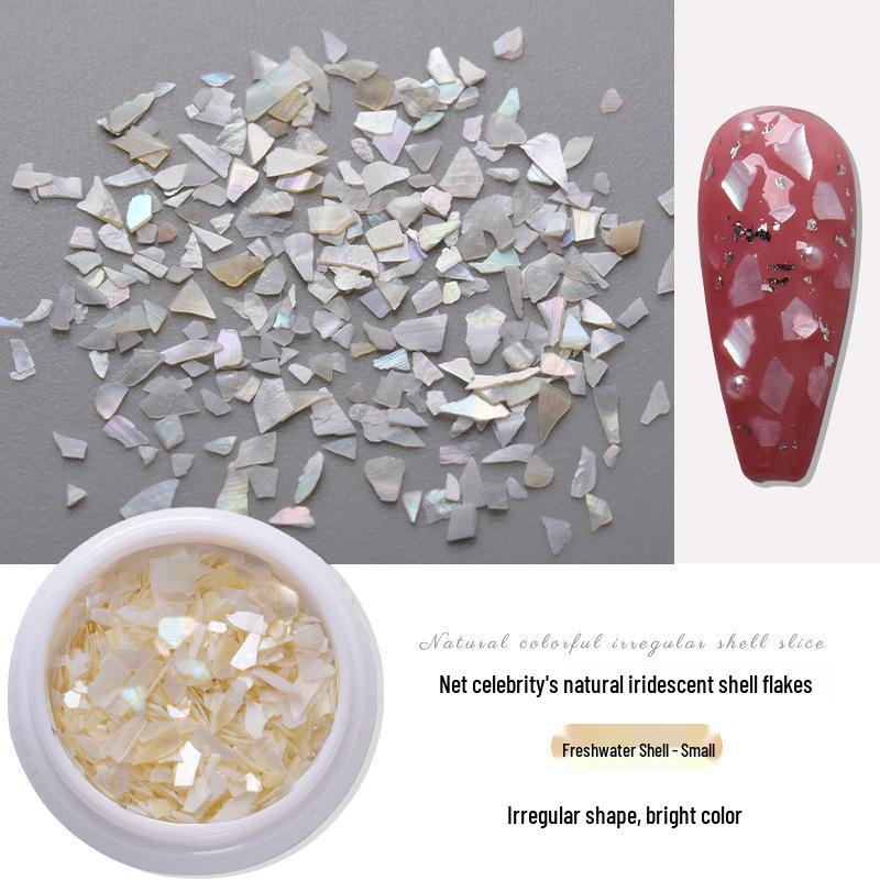 Japanese Iridescent White Shell Abalone Nail Art Decorations - Small & Large Sizes, Smooth Polished Thin Slices