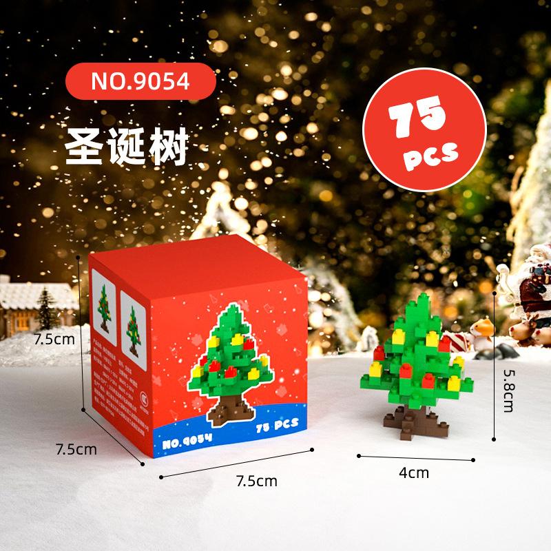 Non-Toxic Kids Christmas Toys Building Blocks Micro Bricks Diy Mini Tree Santa Claus Snowman Christmas Decorations New Year