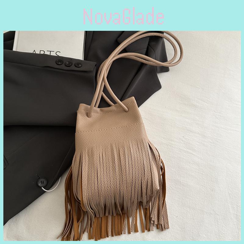 Tassel Phone Bag With Magnetic Closure For Daily Casual Wear