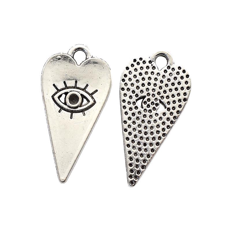 DIY Alloy Jewelry Accessories: 16 Antique Silver Horus Eye Pendants Set