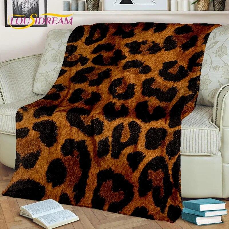 3D Wild Sexy Leopard Stripe Print Blanket,Soft Throw Blanket for Home Bedroom Bed Sofa Picnic Travel Office Cover Blanket Kids