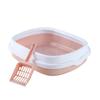 Semi-Enclosed Open Top Litter Box Anti-Splashing High-sided Litter Box Detachable Cat Litters Plate