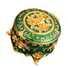 Retro Metal Enamel Jewelry Holder Elegant Desktop Decorative Box With Spacious Interior For Gemstones Storage