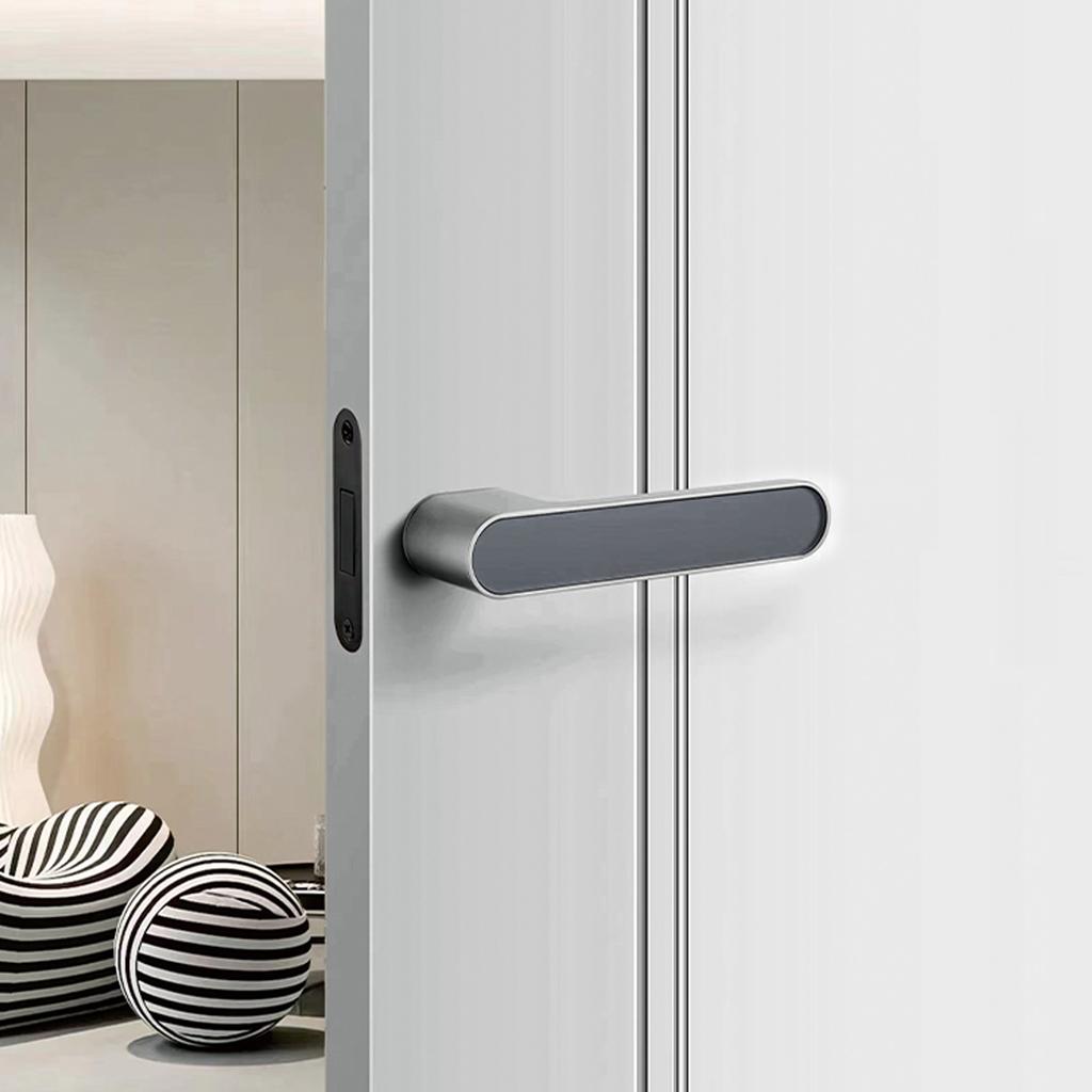 Modern Minimalist Concealed Door Magnetic Door Handle Set for Home Bedroom Wooden Door, Hidden Door Lock
