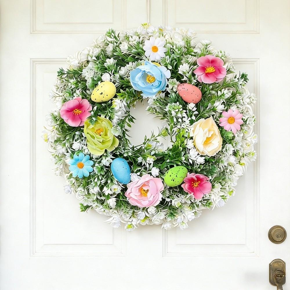 Simulated Plant Easter Decoration Wreath Plastic Spring Floral Wreath  Holiday Decor