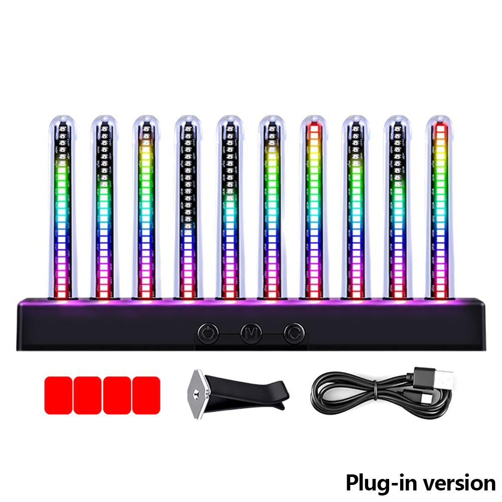 1set Car USB Night Light Vehicle-mounted aromatherapy sound pickup lamp LED Glow Tube Lighting for Car Bedroom Decoration