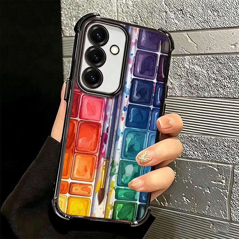 Watercolors Set Paint Palette Plating Phone Case For Samsung A17 A07 A37 A57 A16 A56 A15 A55 A14 A54 A13 A53 A26 A36 A25 A35 A24