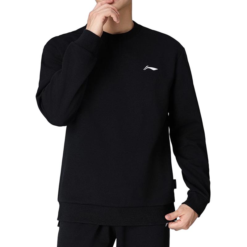 Li Ning Sports Lifestyle Series Fitness Series Fleece Lined Pullover Sweatshirt And Cuffed Warm Pants Casual Sports Set Men Sets AWDVE41-1+AKLUC35-1
