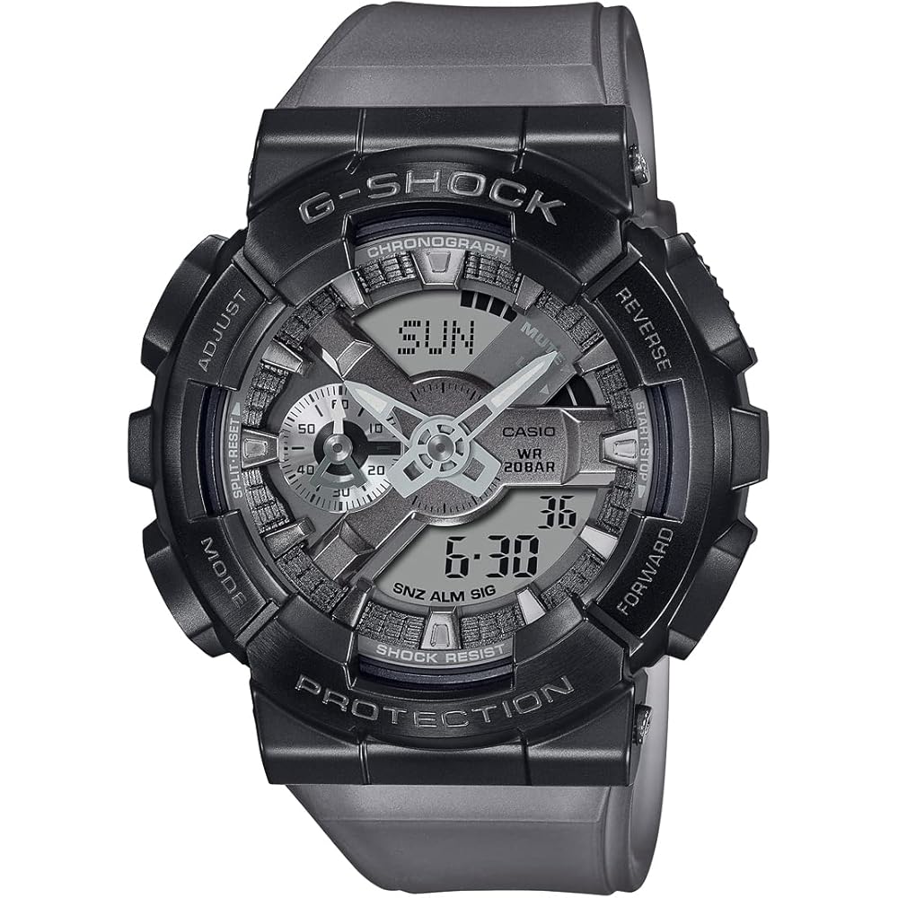 Casio G-Shock Analog Digital World Time Watch Black Gray Strap
