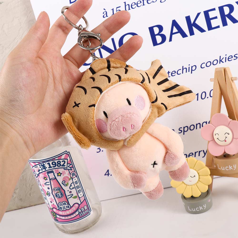 Gift Husky Pig Shiba-Inu Plush Pendant Keychain Bag Decoration Backpack Charms Stuff Plush Toy