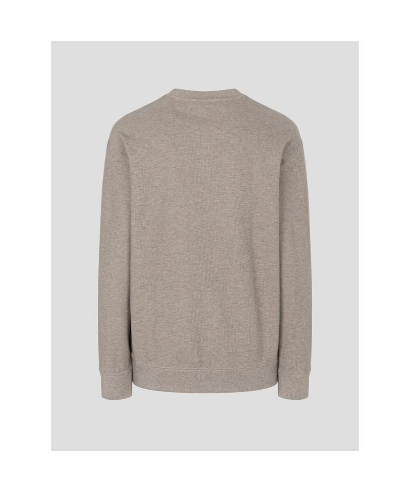 Binpolmen Textured Round Neck Long Sleeve T-Shirt Beige