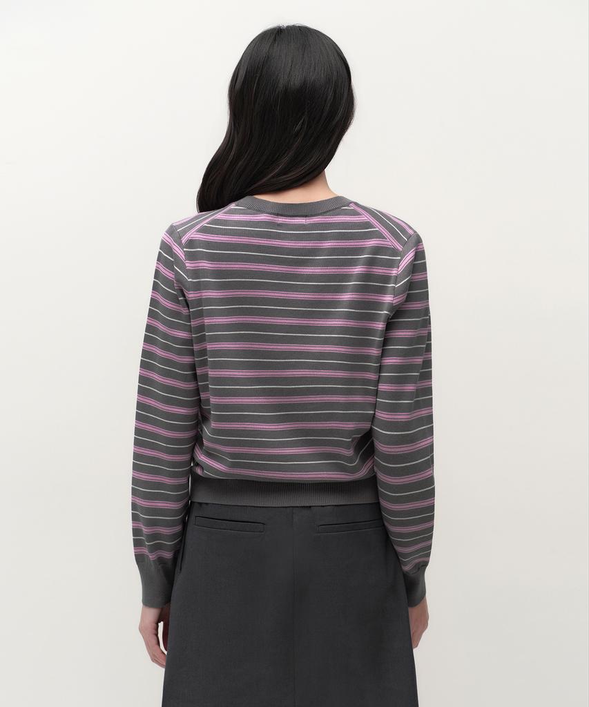MUSINSA STANDARD WOMAN Women'S Multi-Stripe Crew Neck Knit [Gray]