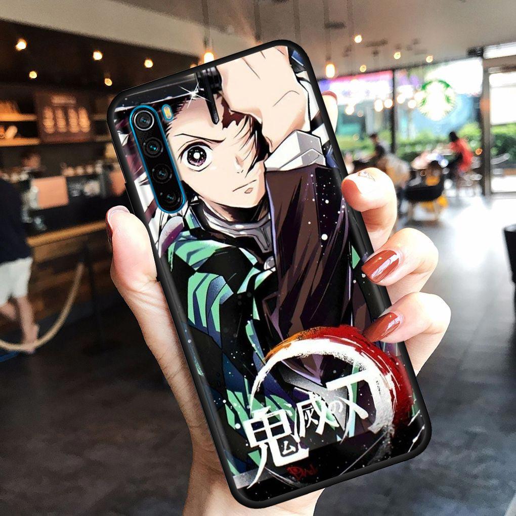 Mädchen Anime Dämon killer Animation Telefon Shell für Redmi Hinweis 10 11 11S 11E 7 8 8T 9 9S 9T Pro Plus 4G 5G Schwarz Soft Case Abdeckung