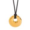Stylish Black Cord Necklace With Leather Pendant Modern Jewelry Comfortable Black Rope Necklace For Women Everyday Wear