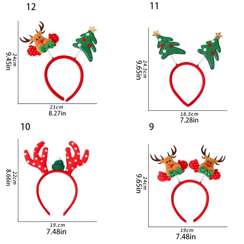 Santa Claus Headband Elk Hair Hoop Elastic Xmas Tree Headbands Christmas Photo Prop for Creative Holiday Party Headpiece