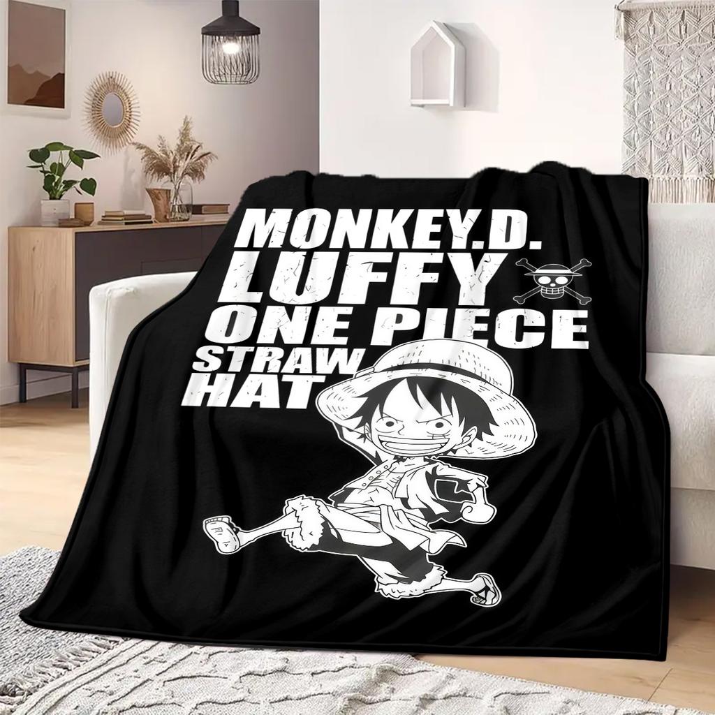 OnePiece Anime Print Blanket Warm  Comfortable Flannel Blanket Suitable for Bedrooms, Sofas, Beds, Chairs, Picnics, Travel