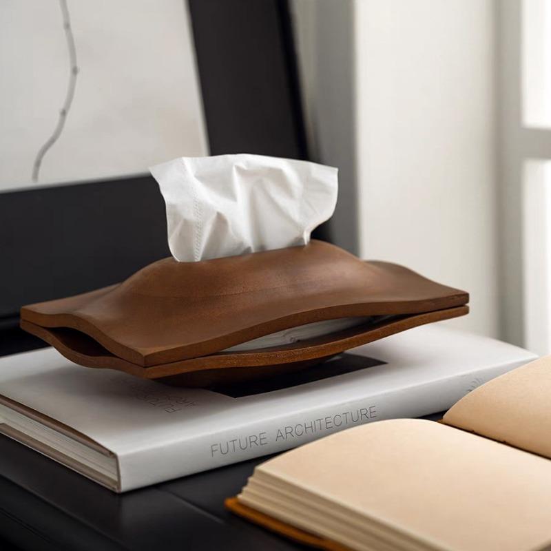 Hill Massivholz Schreibtisch Taschentuchbox Zuhause Walnuss Magnetische Taschentuchbox Esszimmer Aufbewahrungszylinder Heimdekoration Luxuriöses Geschenk Neu