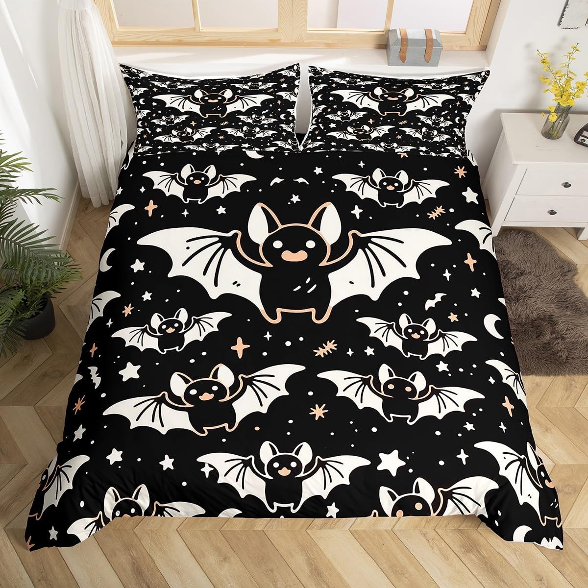 

Hapy Halowen Soft Duvet Cover Ful Pumpkin Lantern Beding Set,Trick Or Treat Gothic Night Warm Comforter Cover Hor Theme Rom Decor 100*200cm Single