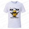 Pew Pew Madafakas Men's T-shirts Cute Chick Funny Graphic Tops Summer Short Sleeve Tees Trendy Streetwear Male Oversized Clothes