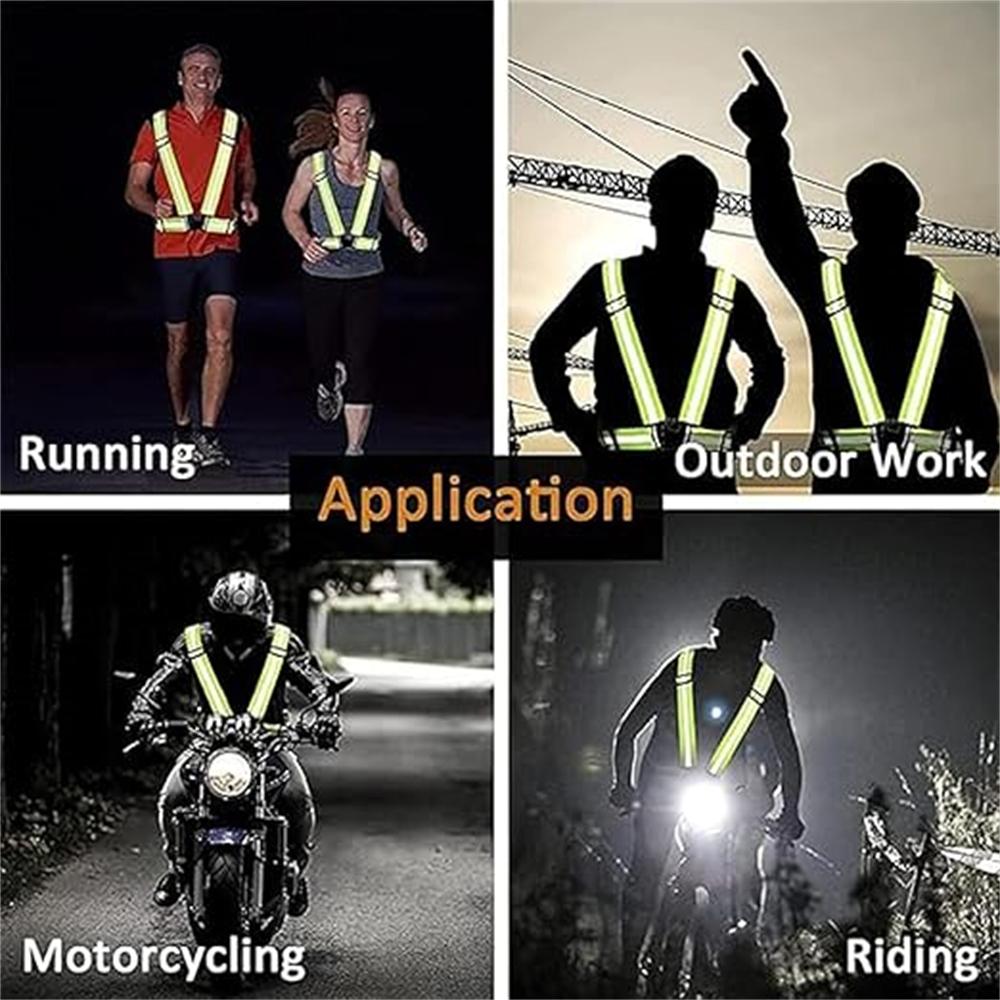 2 Pack Reflective Vest,Reflective Vest Running Gear with 4 PCS High Visibility Armbands,Suitable for Night Running Jogging Hiking Cycling Walking
