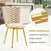 Set of 2 Decorative Dining Chairs Made of Velvet Fabric, with Gold-Colored Metal Legs, Upholstered Seats and Backrests Made of Braided Rope
