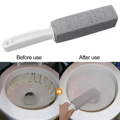 2Pcs Pumice Stone Toilet Brush Ergonomic Short Long Handle Scratch Free No