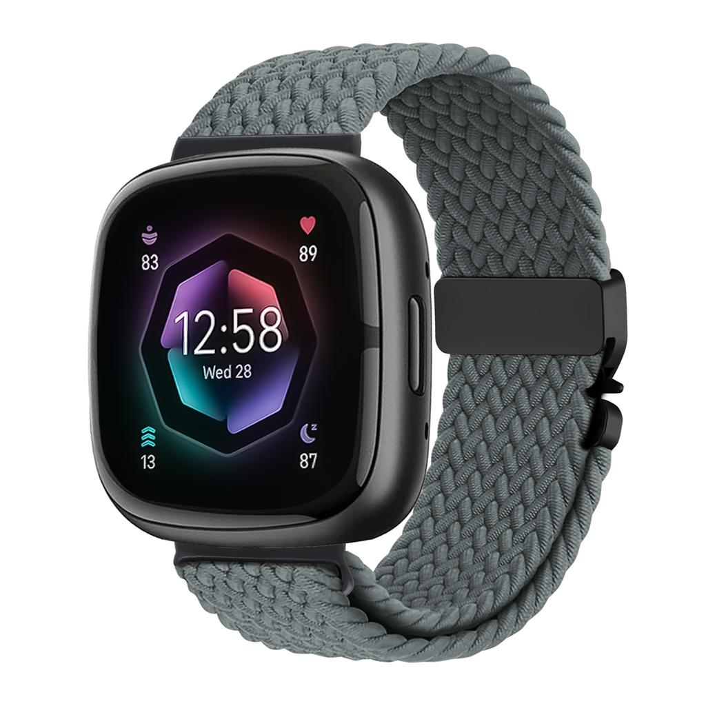 For Fitbit Versa 4 3 Sense 2 band Accessories replacment sport nylon loop Bracelet correa Fitbit Versa4 Parachute Braided Strap