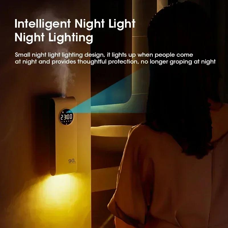 Wall-mounted Aromatherapy Machine Body Sensor Aromatherapy Fresh Air Deodorization Home Aroma Diffuser Has A Clock Sensor Light