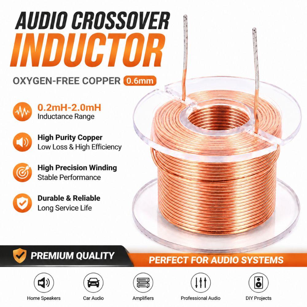 Copper Speaker Crossover Inductor Coil 0.6mm Audio Coil Durable Audio Inductor Coil