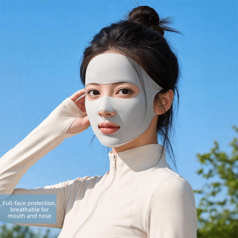 Verstellbare Sommer-Eis-Seidenmaske Dünne Sonnenblende Sonnenschutzmaske Einfarbig UV-Schutz Gesichtsbedeckung Gesichtsmaske