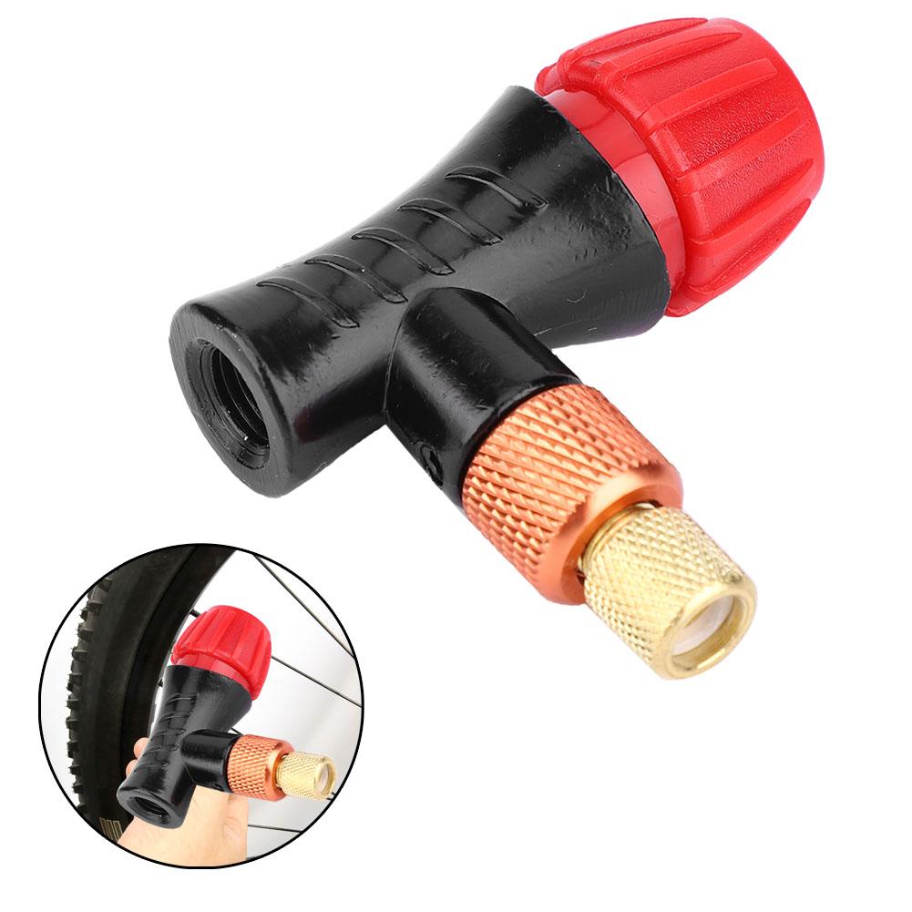 1 Pcs Aluminum Alloy CO2 Bike Inflator Valve Head Bicycle Tire Pump for Road and Mountain Bikes