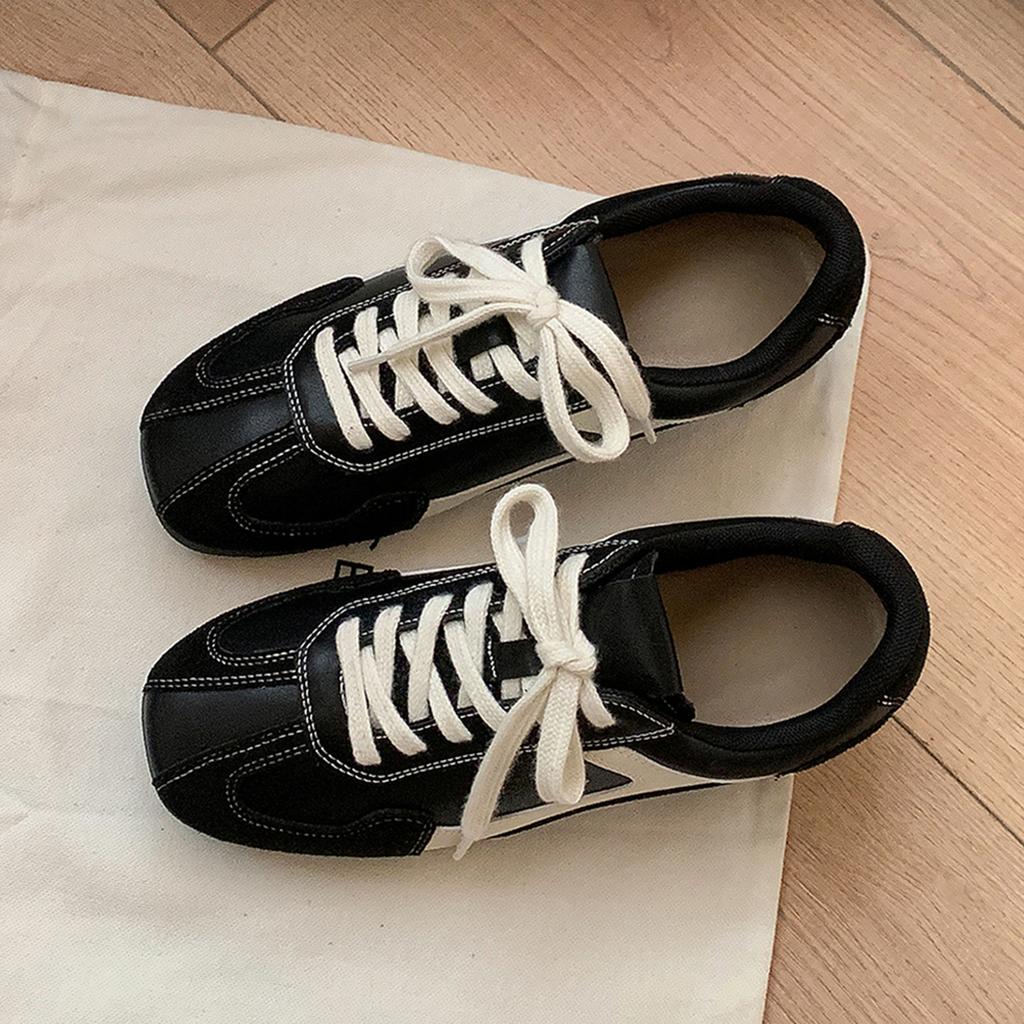 Sheepskin version~ 5CM inner height increase ballet training shoes women's 2025 autumn new Maillard lace-up casual Forrest Gump shoes