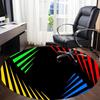 1pc Colorful Stripes Carpet, Round Non Slip Durable Large Size Office Carpet, Suitable for Office