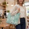 Vintage Floral Tote Bag for Women Large Capacity Daily Shopping Shoulder Bag