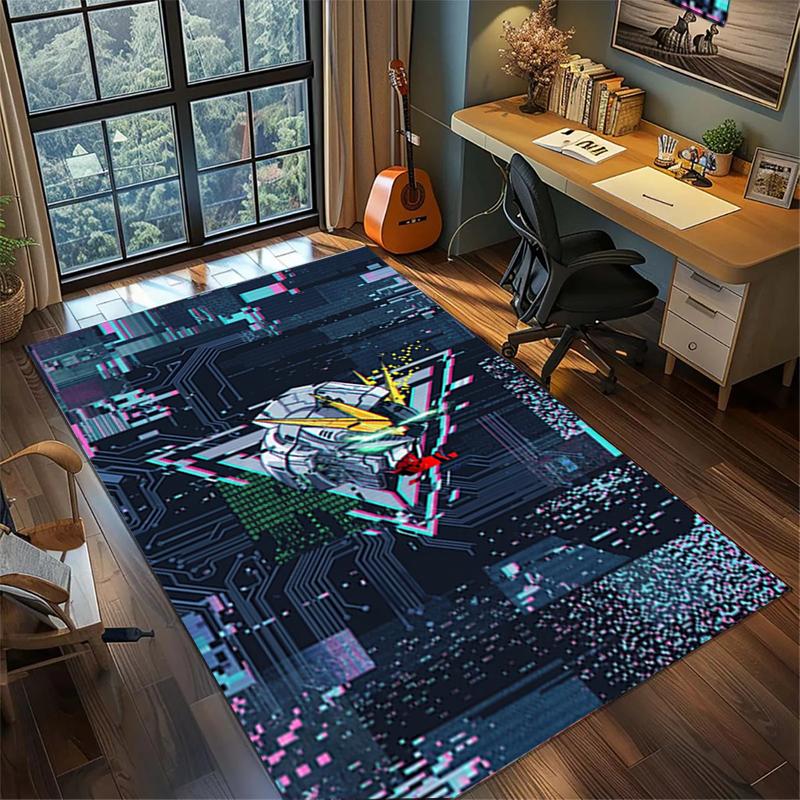

Carpet Gundam Large Area Non Slip Washable Rug Gamer Room Bedroom Home Decor 60x90cm
