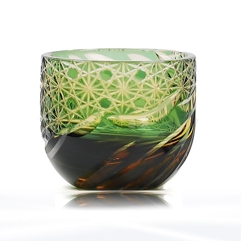 60ml Handmade Green Sake Cup Hand Engraved Crystal Glass Shot Glass High-End Liquor Tasting Cup Perfect Gift For Festival Busine 51-100ml