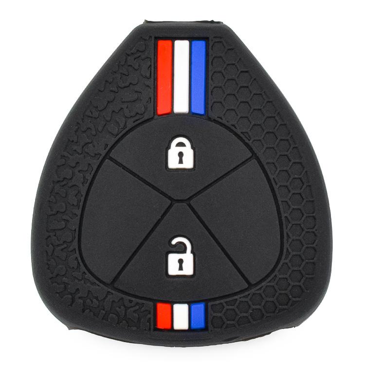 Silicone 2 Buttons Auto Key Shell Fob Holder Bag Car Key Case Cover No