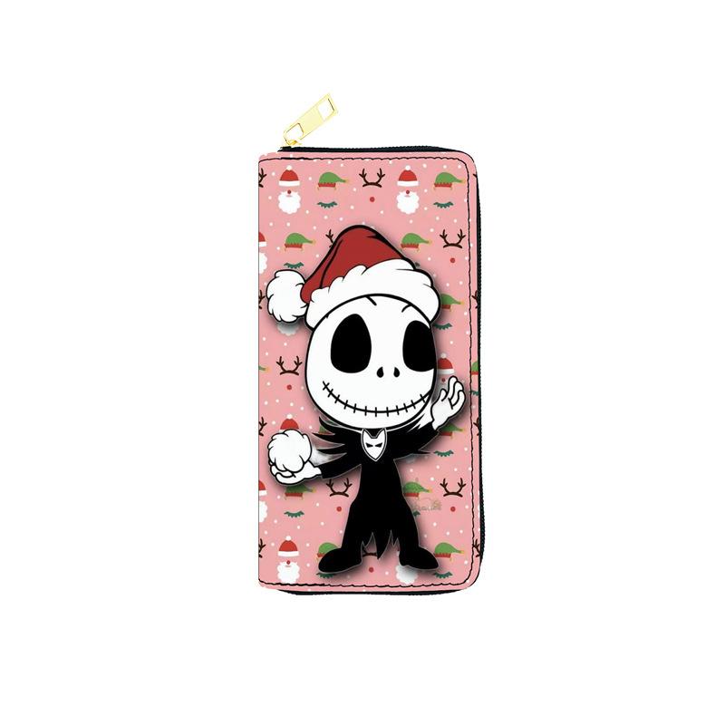 Nightmare Before Christmas PU Wallet Women Long Zipper Clutch Purse Makeup Bag Jack Skellington 3pcs