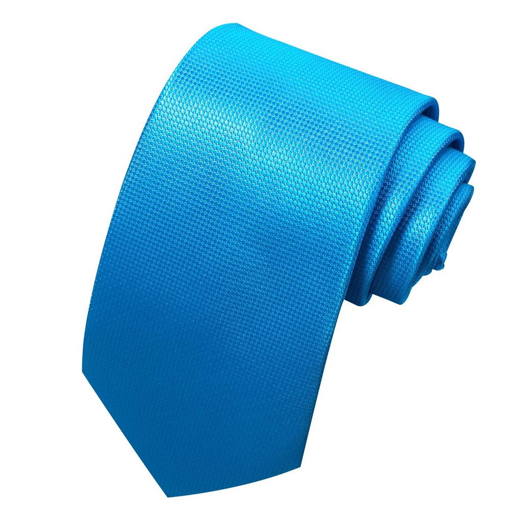 Spring/Summer Blue Series Men's Yarn-Dyed Jacquard Tie - British Style, Hand-Tied, Business Fashion