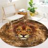 Lion Round Rug Nonslip Area Rug Office Chair Mat Carpet Perfect For Bedroom Living Room Office Easy Clean Aesthetic Home Decor