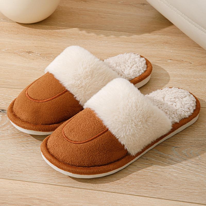 Winter Warme Fleece Hausschuhe für Herren und Damen Rutschfest Indoor Weiche Sohle Gemütliche Hausschuhe