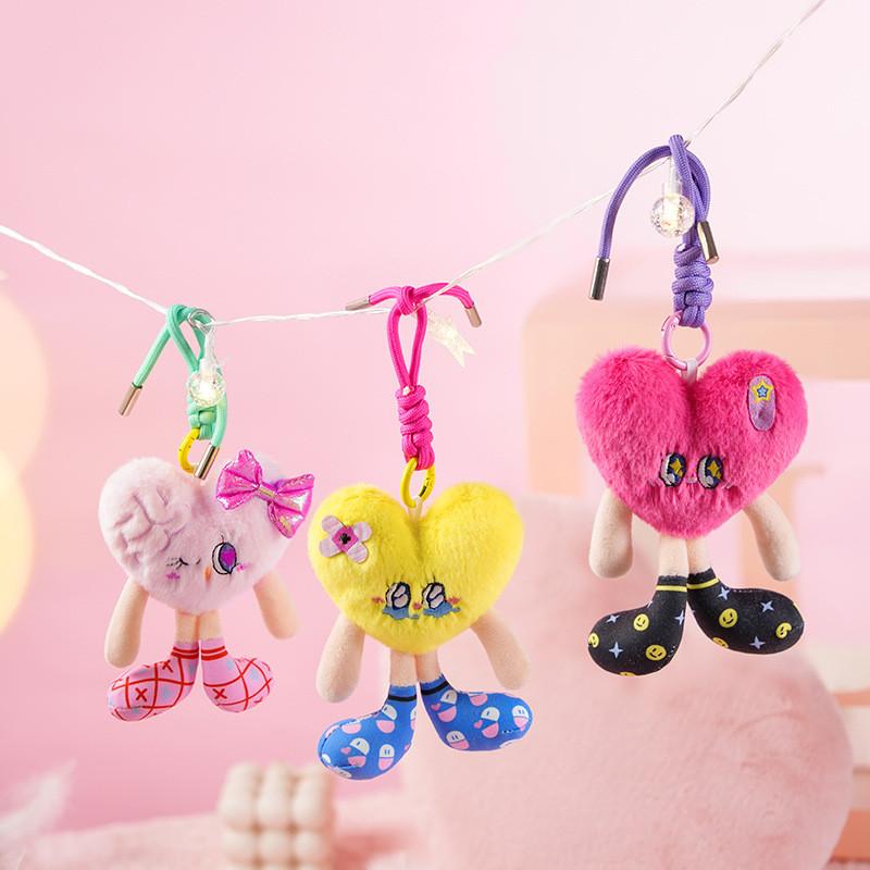 Honey Jar Love Heart Plush Keychain With Cartoon Parrot Backpack Charm For Gift Lovers