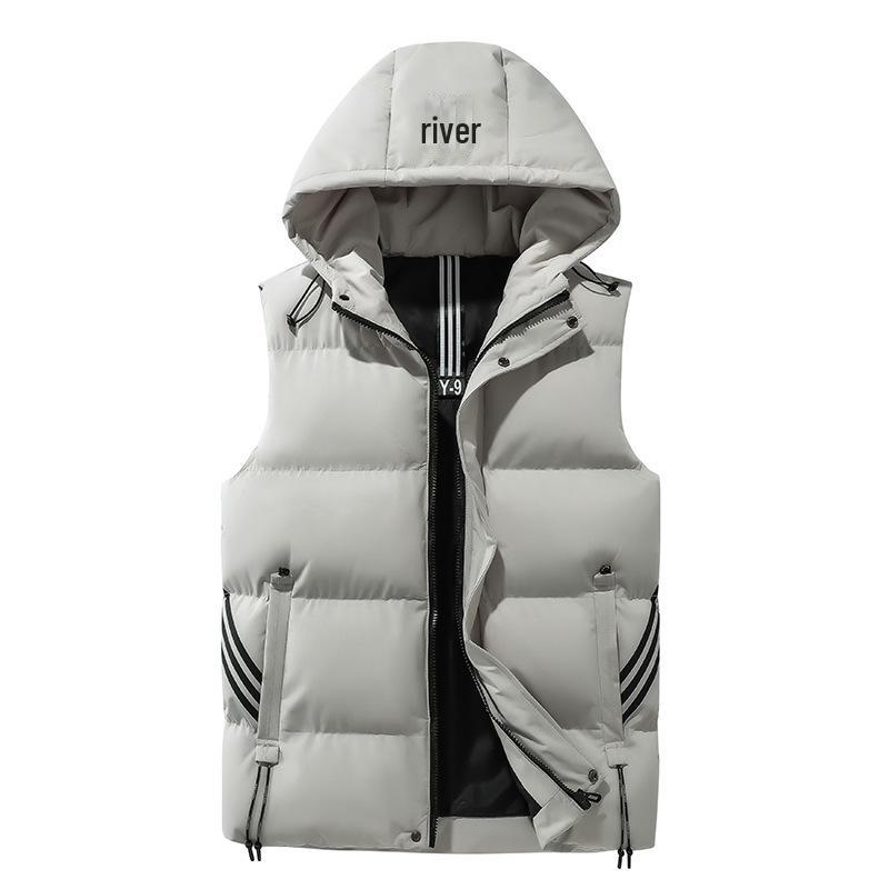Men's Trendy Korean Style Solid Color Down Cotton Vest - Autumn/Winter Loose Fit Waistcoat