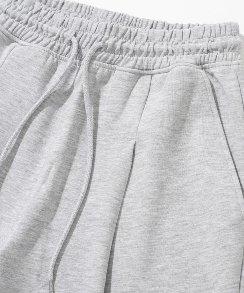 XOX One-Pleat Wide Sweat Shorts [M/Grey]